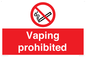 Vaping prohibited